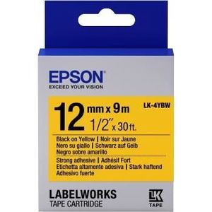 EPSON Adhesif Fort LK-4YBW - Noir sur Jaune - 12mmx9m