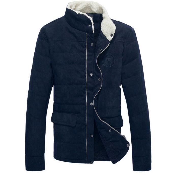 Homme de taxi velours veste matelassée Bleu marine Bleu ...