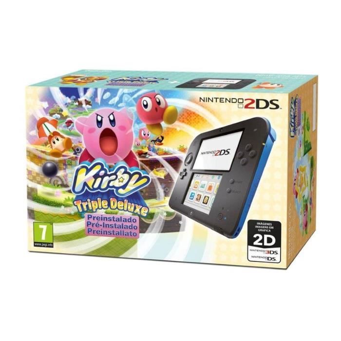 Nintendo 2DS Bleu et Noire + Jeu Kirby Achat / Vente console 2ds
