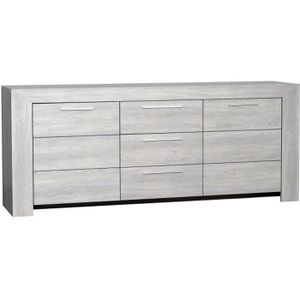BUFFET - BAHUT LATHI Bahut 220cm gris clair BUFFET - BAHUT LATHI Bahut 220cm gris clair