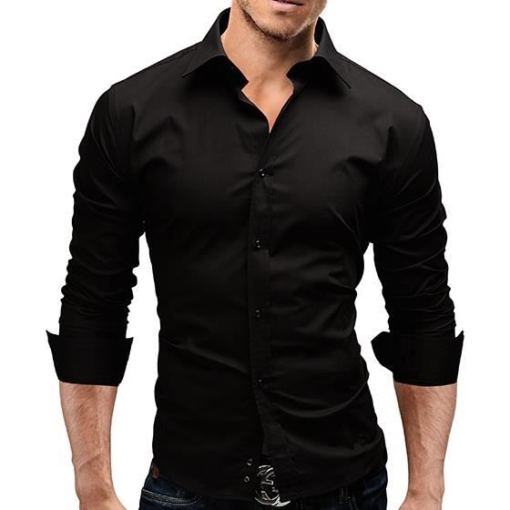 Chemise en jean homme slim fit rouge