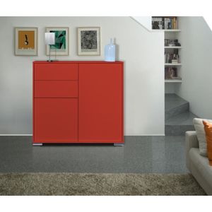 NOVA Bahut haut 114 cm - Laqué rouge brillant