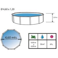 PISCINE COMPLETE - KIT PISCINE CANARIAS Piscine acier ronde 460x120cm