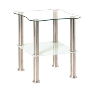 Table d'appoint inox cuir  Anne de B