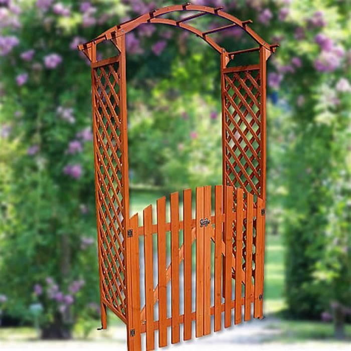 Arche de jardin en bois avec 2 portes 120 cm Achat / Vente tonnelle