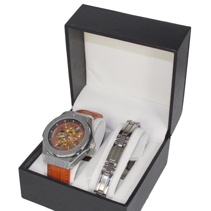 Montre Homme Automatique Squelette Style Hublot: Montre Homme Automatique Squelette Style Hublot: