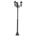 LAMPE DE JARDIN  Lampadaire 3 têtes 6 FACES Noir E27 60W