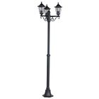 LAMPE DE JARDIN  Lampadaire 3 têtes 6 FACES Noir E27 60W