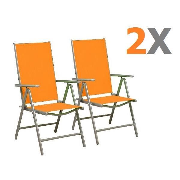 2 chaises pliante orange réglable en alu - achat / vente fauteuil ... - Chaise De Jardin Pliante Aluminium 2 chaises pliante orange réglable en alu - achat / vente fauteuil ... - Chaise De Jardin Pliante Aluminium