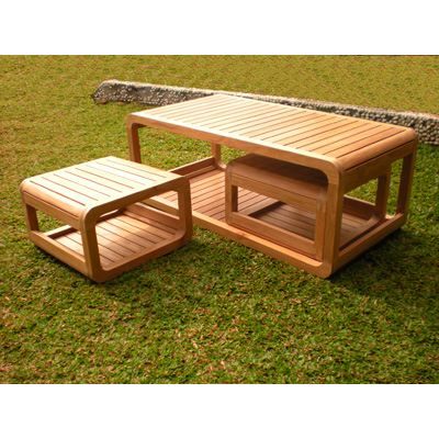 table basse en teck brut lombok et 2 sièges Achat / Vente salon de