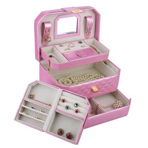 BOITE A BIJOUX Boîte à bijoux avec petite mallette Rose Boîte à