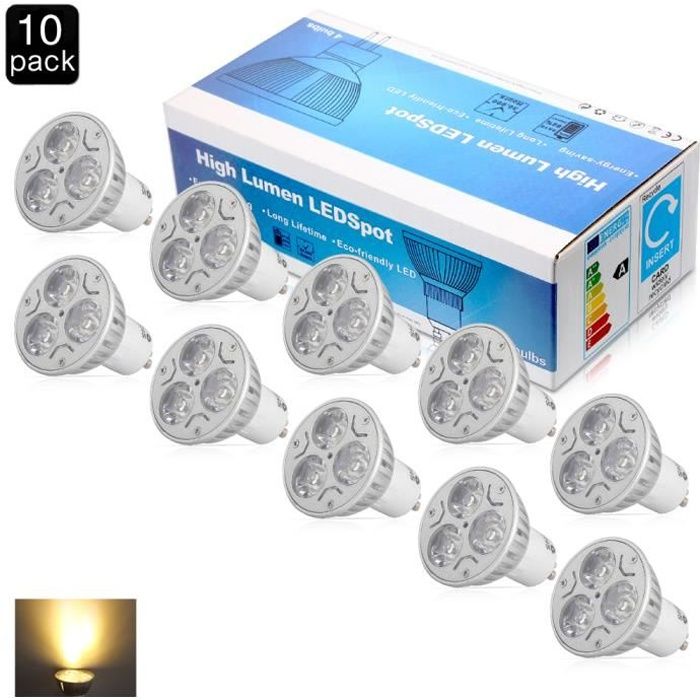 TLD Lot de 10 ampoules spots à LED à basse consommation et forte