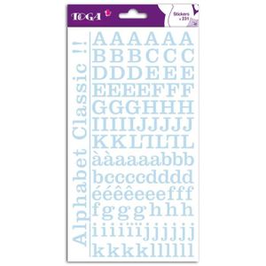 TOGA Set de 2 planches de stickers alphabet - bleu ciel