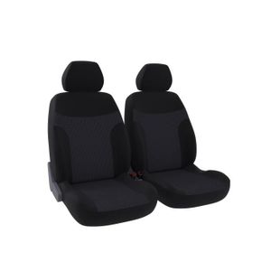 DBS Romane Jeu de 2 Housses Universelles Si?ges Avant en Polyester Noir avec Jacquard Tissé Noir et Blanc