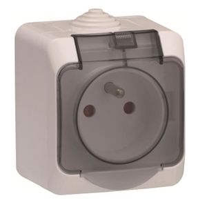 SCHNEIDER ELECTRIC Prise de courant 2P+T en saillie Cedar 230 V gris IP44