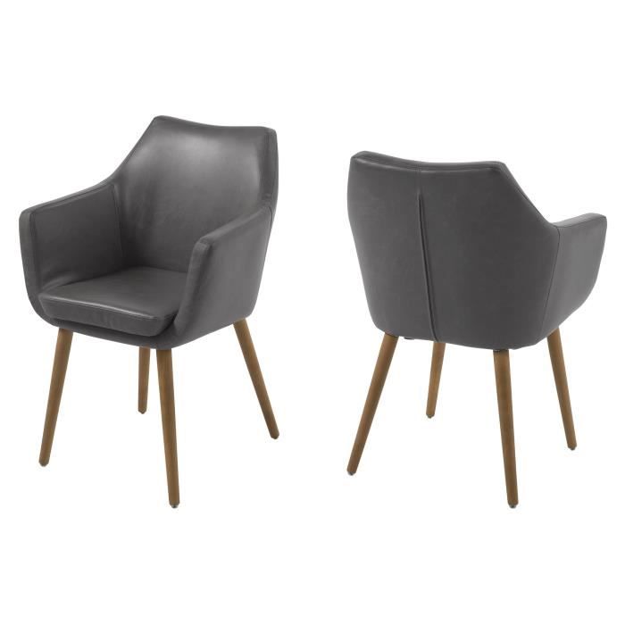 Chaise de salle à manger NORA en simili cuir  Achat / Vente chaise