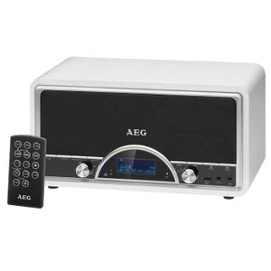 AEG NDR 4378WH DAB Radio Vintage Dab + Télécommande Inclus + USB + Aux-In - Blanc