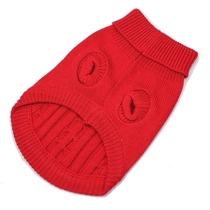 Rouge Pull Sweater Vêtement Pr Chiens Chat Animaux Hiver Chaud Rouge