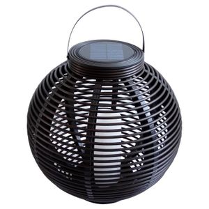 MUNDUS Lanterne tressée en plastique ?42 x H40,5 cm - Noir