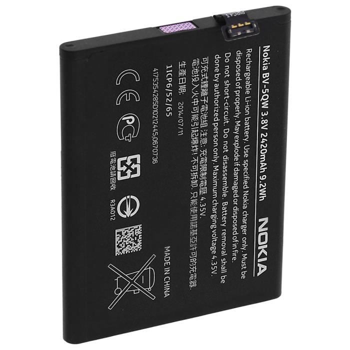 Batterie Nokia Lumia 930 BV 5QW Origine 2420mAh Achat Batterie