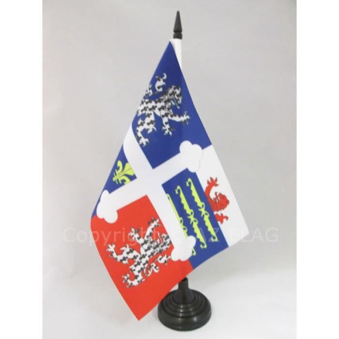 Drapeau De Table Ville De Naples Avec Armes 21x14 Cm - AZ FLAG Avec Hampe Et Socle