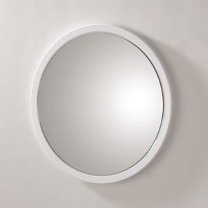 miroir rond blanc laque