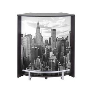 Bar design noir décor imprimé New York Achat / Vente meuble bar
