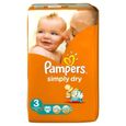 COUCHE - LANGE  PAMPERS Simply Dry - 4 à 9 Kgs - X 45