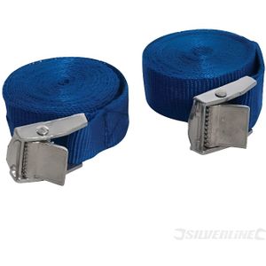 Lot de 2 sangles d'arrimage avec boucle ? came - 2,5 m x 25 mm