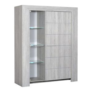 LATHI Buffet haut 2 portes gris clair