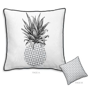 TODAY Coussin déhoussable 100% coton California Dream Ananas 40x40 cm stone