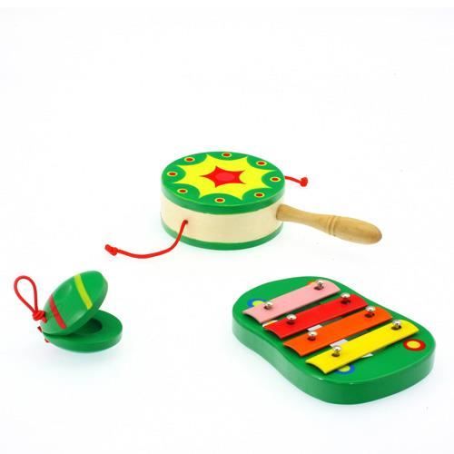 Tambour En Bois Pour Enfant - Diamètre 20 Cm - Avec Baguettes Et Sangle - Instrument De Musique - 7