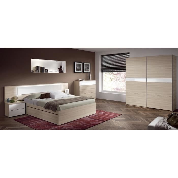 tete de lit led alana t 234 te de lit avec led 263 cm 2 chevets d 233 cor bois et blanc brillant achat vente tete de lit led alana t 234 te de lit avec led 263 cm 2 chevets d 233 cor bois et blanc brillant achat vente