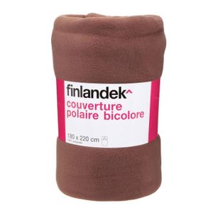 TOUT SIMPLEMENT Couverture polyester - Chocolat / cerise