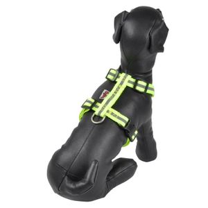 Harnais en polypropyl?ne réglable et réfléchissant - 35-50 cm - Jaune - Pour chien