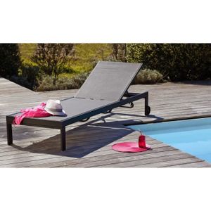 Bain de soleil en aluminium et textil?ne - Gris