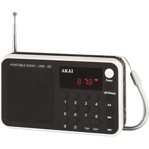AKAI AR-68KW - Transistor, Tuner digital, USB, Batterie Lithium - Blanc