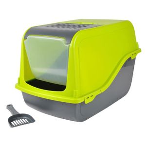 Maison de toilette + accessoires - 53x36x42 cm - Vert anis - Pour chat