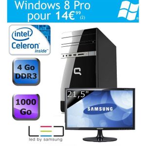 UNITE CENTRALE + ECRAN Compaq CQ2800EF + Ecran LED 21'5" Full HD SAMSUNG