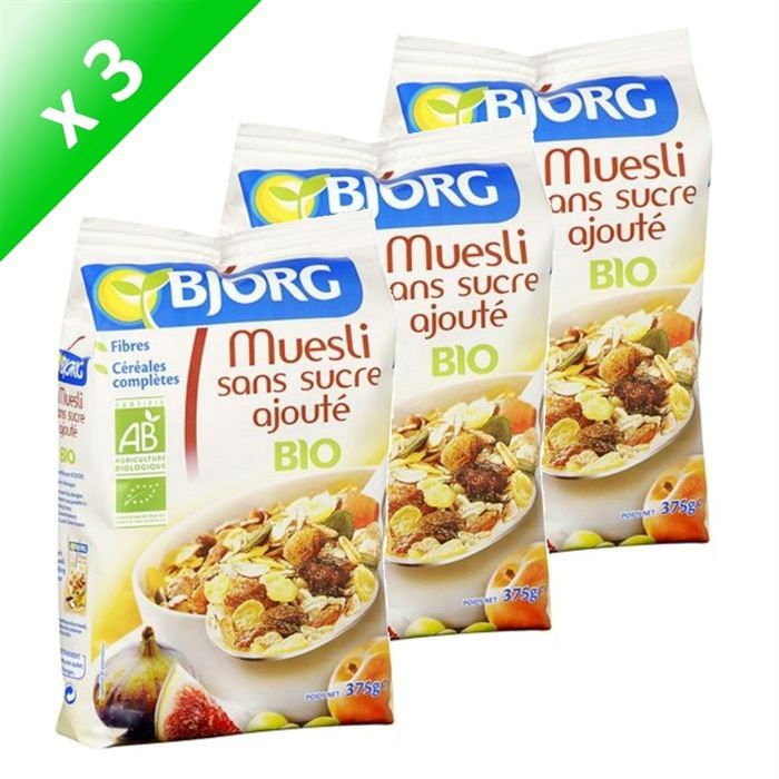 Muesli Sans Sucre Ajouté 375G (x3) Achat / Vente muesli