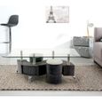 TABLE BASSE SURF Table basse Noir & 2 poufs assortis
