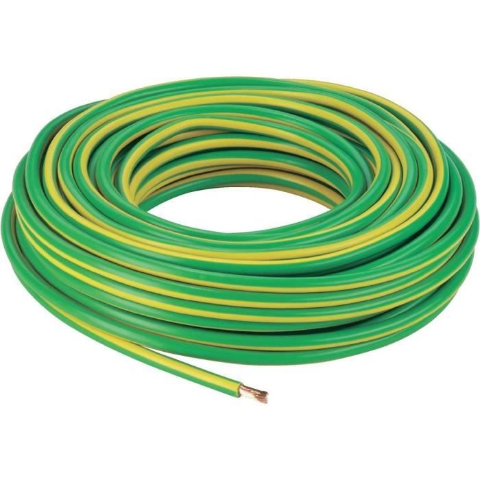 cable de terre h07v k 16 mm vert jaune 25 m