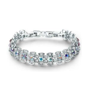 BRACELET , GOURMETTE Bracelet Cristal de Swarovski Elements Blanc et Pl