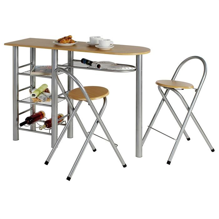 Table haute de bar chaises STYLE 2 coloris Achat / Vente meuble bar