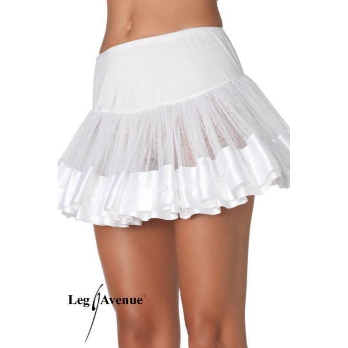 Jupon court voile et satin Leg Avenue Blanc Magnifique jupon