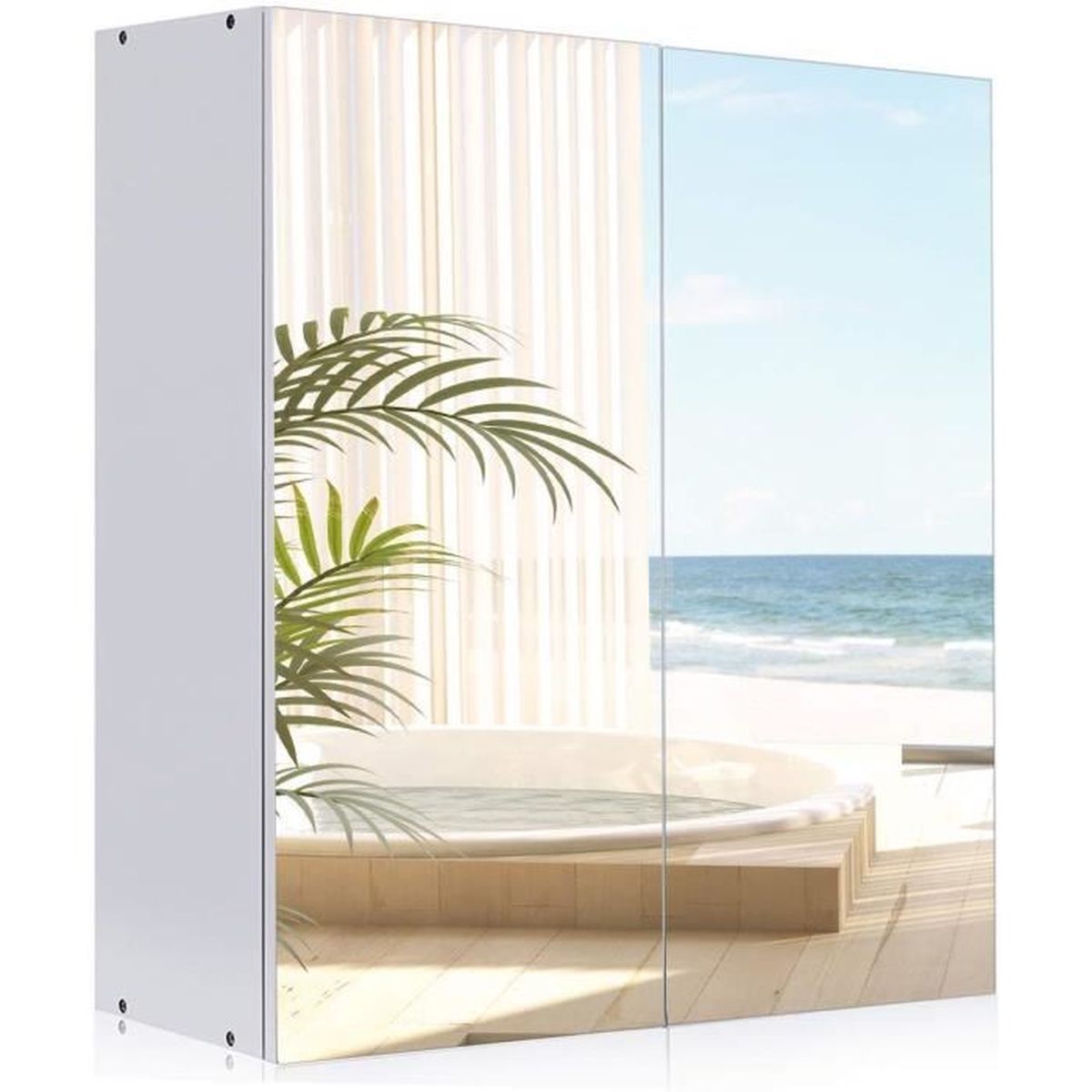 Armoire de toilette/salle de bain à miroir murale 2 ports au choix ...