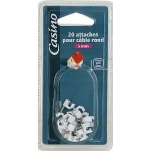 20 Attaches Cable Rond 5Mm Blanc Co