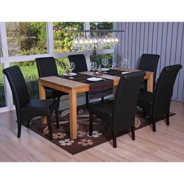 Set de 2 chaises de salle à manger en simili cuir noir pieds foncés CDS04027