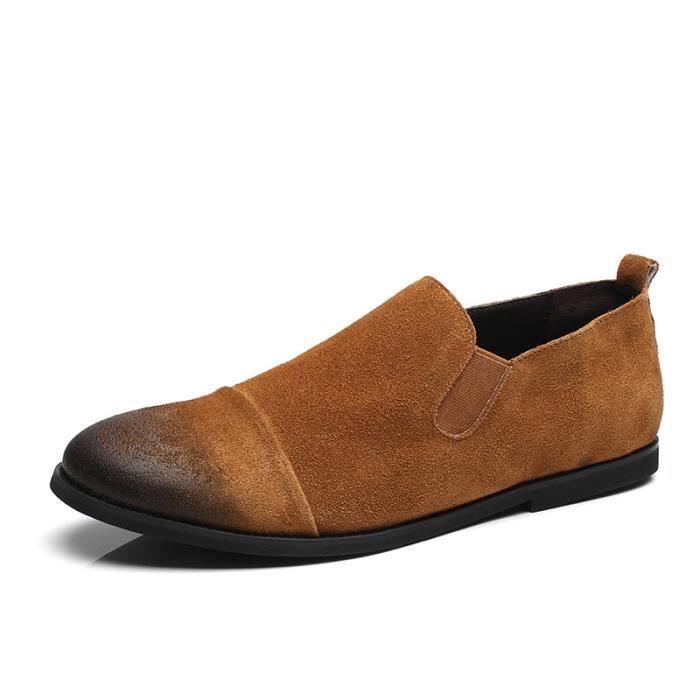 Chaussures Habillées Homme En Cuir Noir - Avec Lacets Et Fourrure Interne - Semelle Antidérapante En Caoutchouc - Pour Le Travail, Costume, Ville - Taille 46