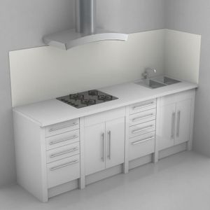 POLYREY Crédence Stratifié Blanc 235x64x0,96 cm